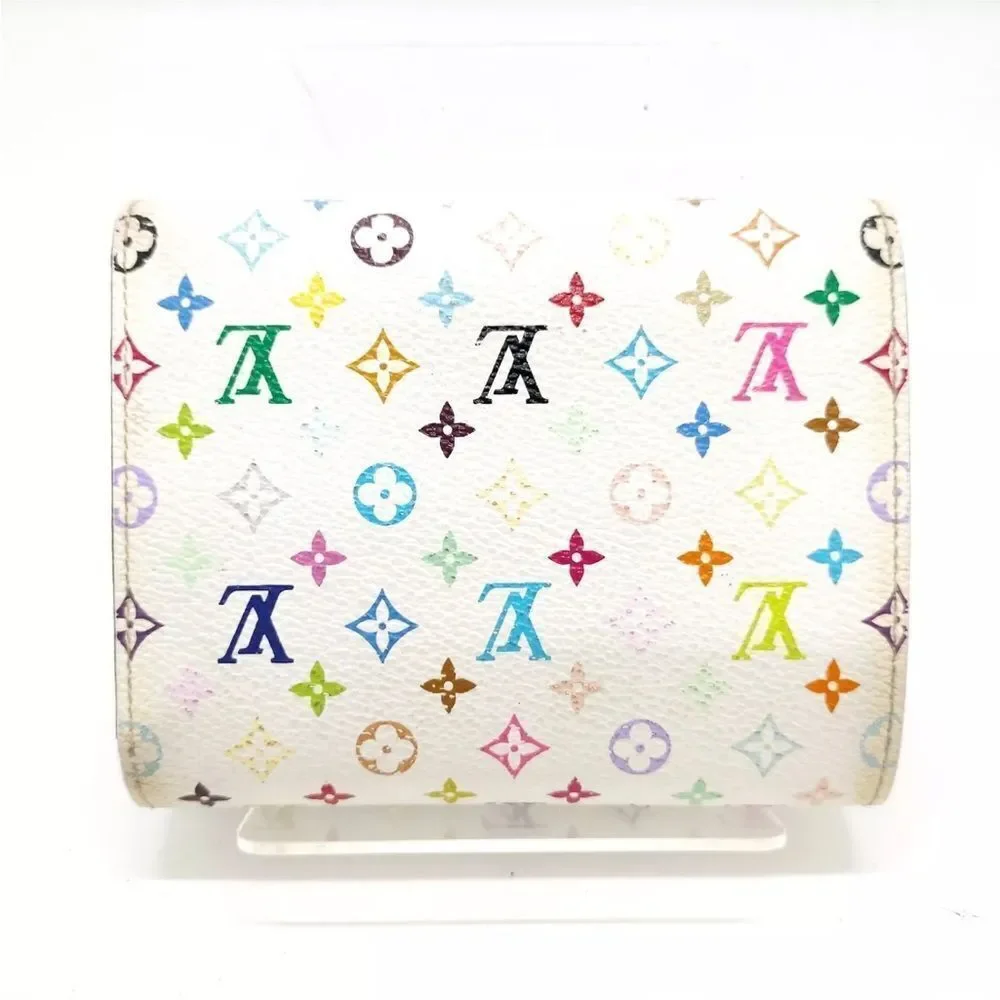 Auth Vtg Louis Vuitton 33 Multicolor Murakami Flap Compact Trifold Joy Wallet
